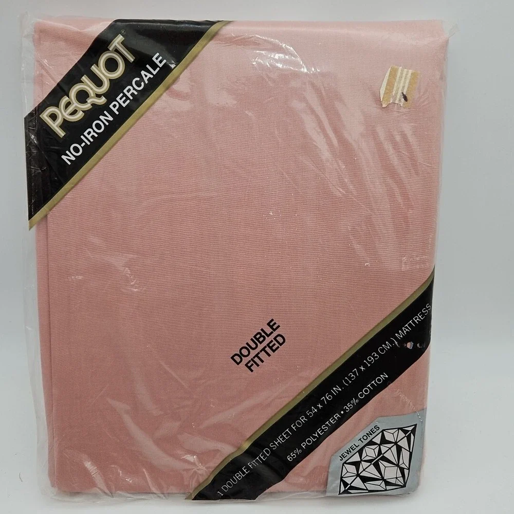 Pequot Vintage Double Fitted Sheet NOS Brand New 54 X 76‎ Pink